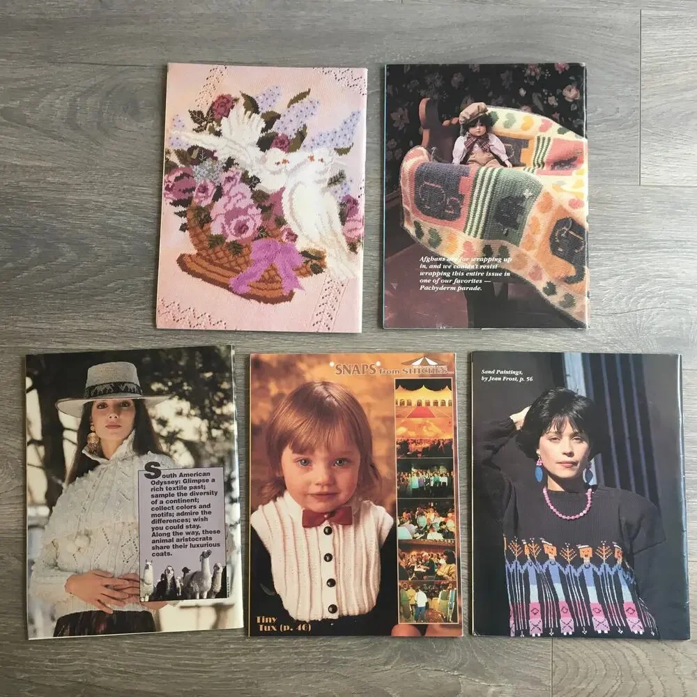 Knitter's Knitting Pattern Magazine LOT OF 5 Sweater Shawl Afghan Handmade Craft
